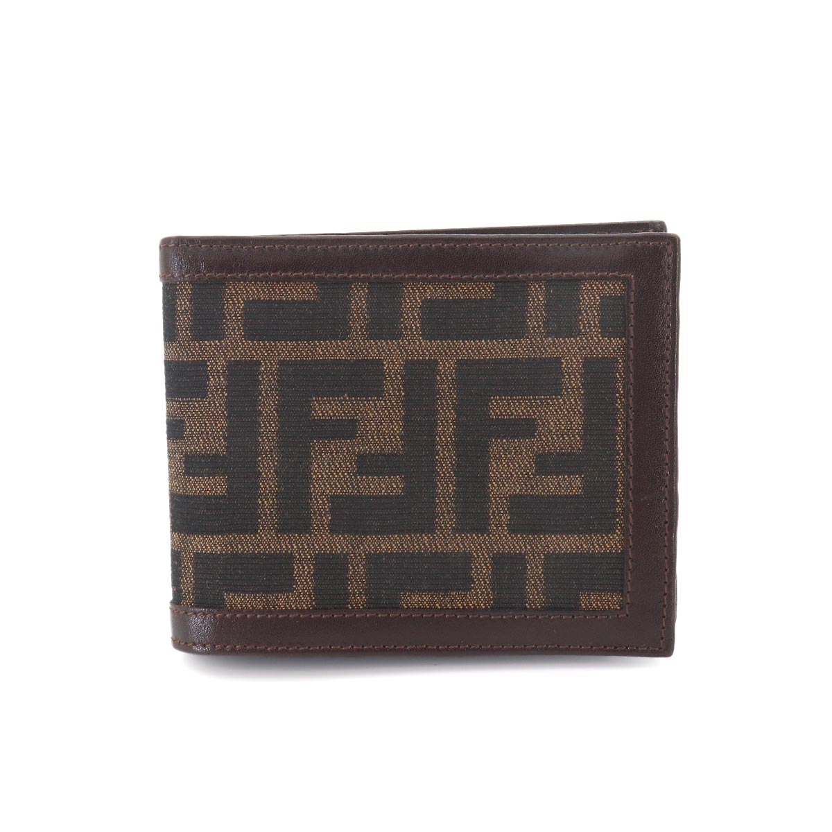 Zucca Compact Wallet Canvas Leather Brown 31011
