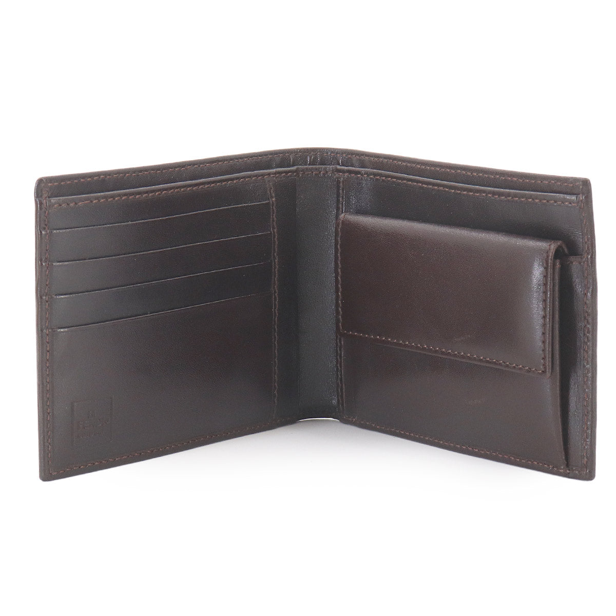 Zucca Compact Wallet Canvas Leather Brown 31011