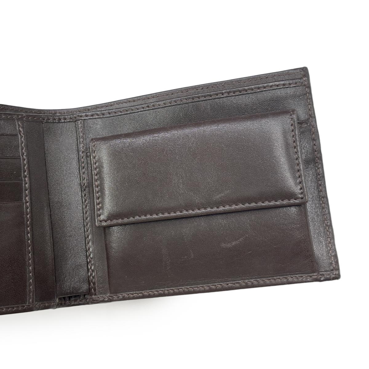 Zucca Compact Wallet Canvas Leather Brown 31011