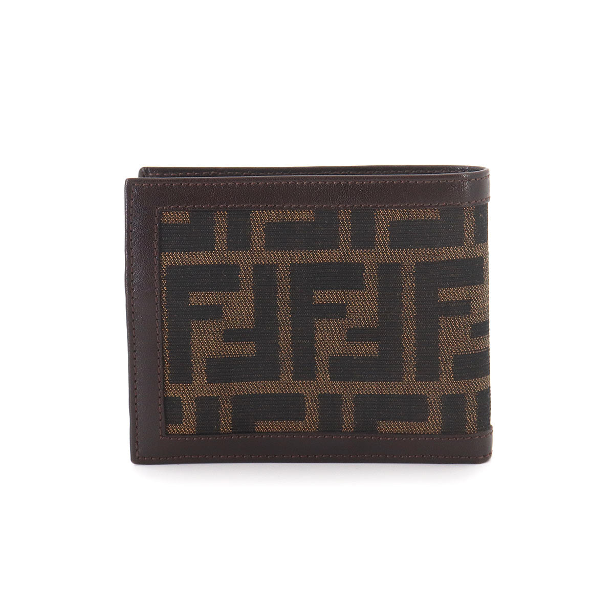 Zucca Compact Wallet Canvas Leather Brown 31011