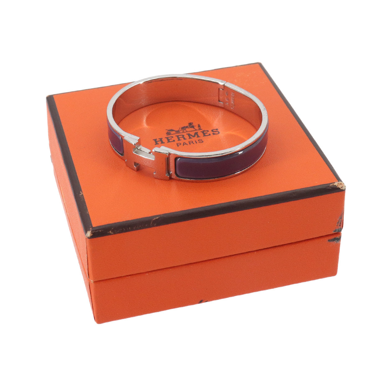 Clic H PM Bangle Silver Green Accessory