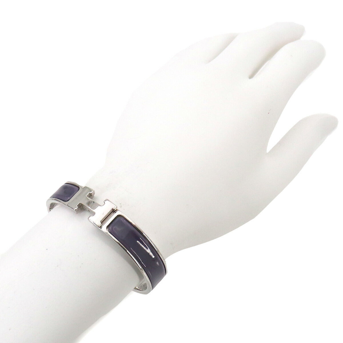 Clic H PM Bangle Silver Green Accessory