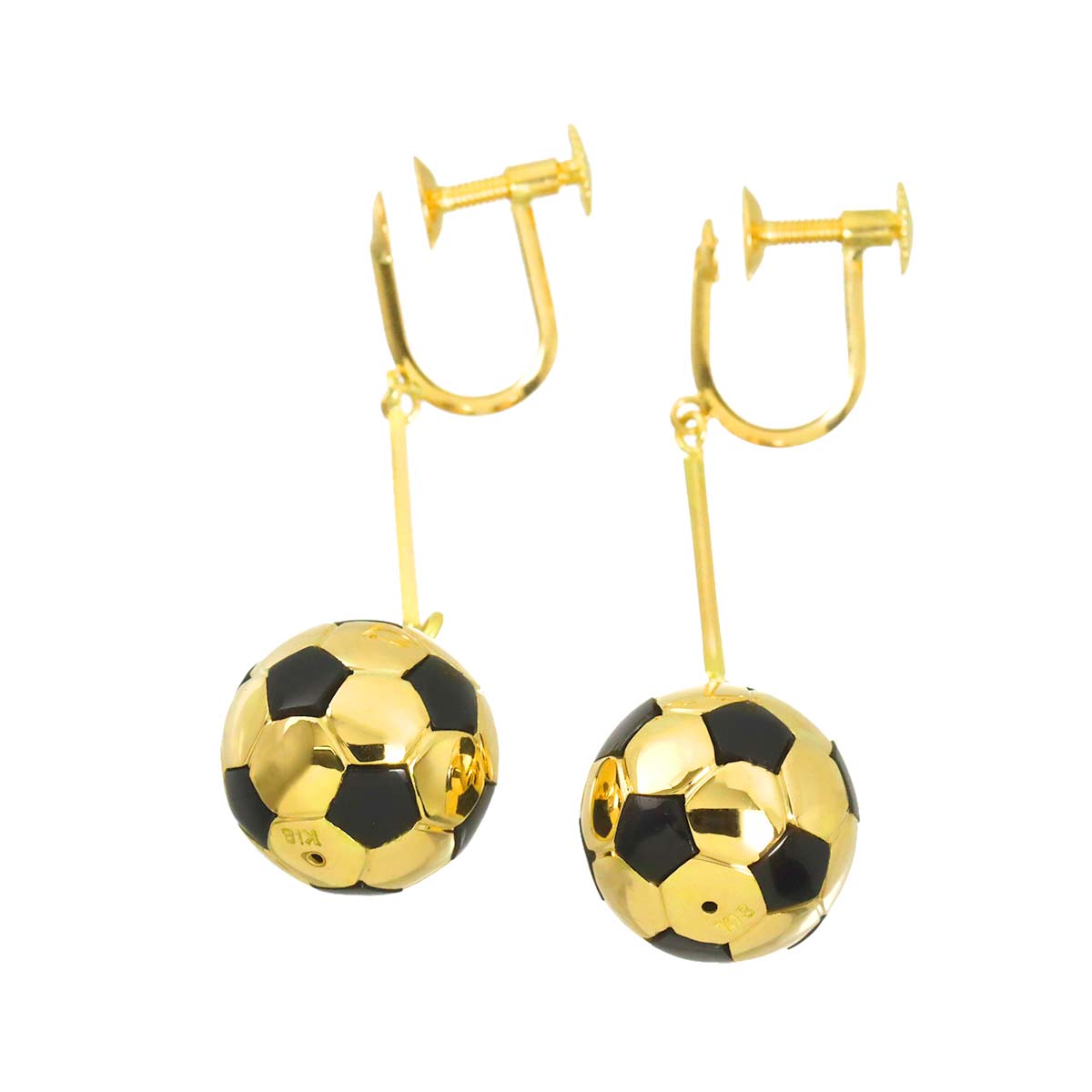 Onyx Earrings Clip-on 18K K18 YG 750