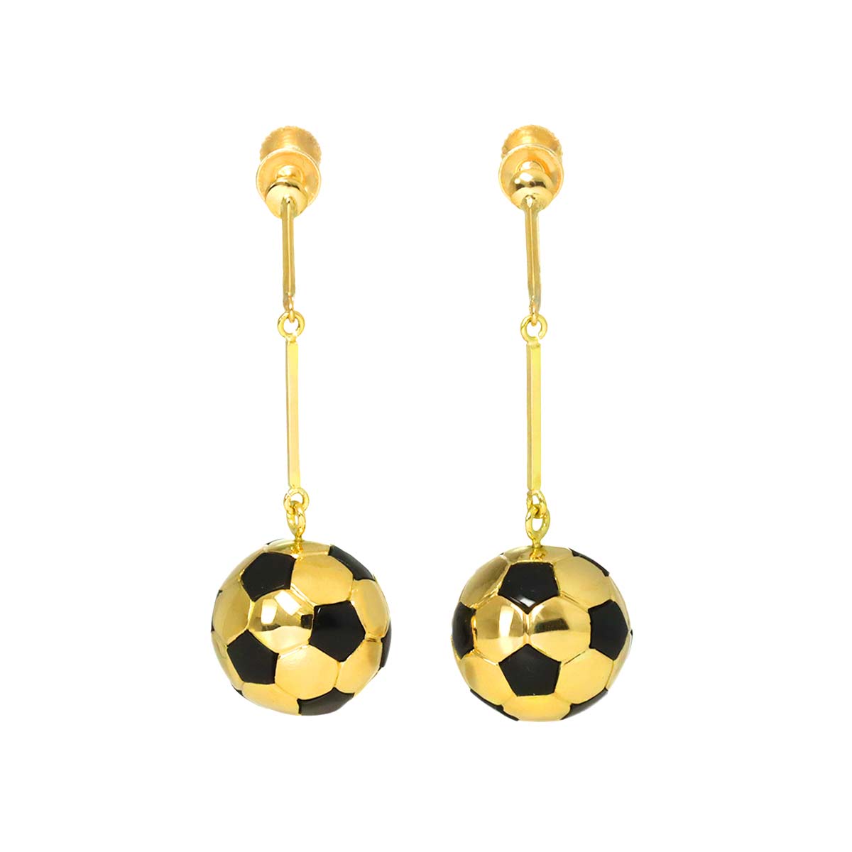 Onyx Earrings Clip-on 18K K18 YG 750