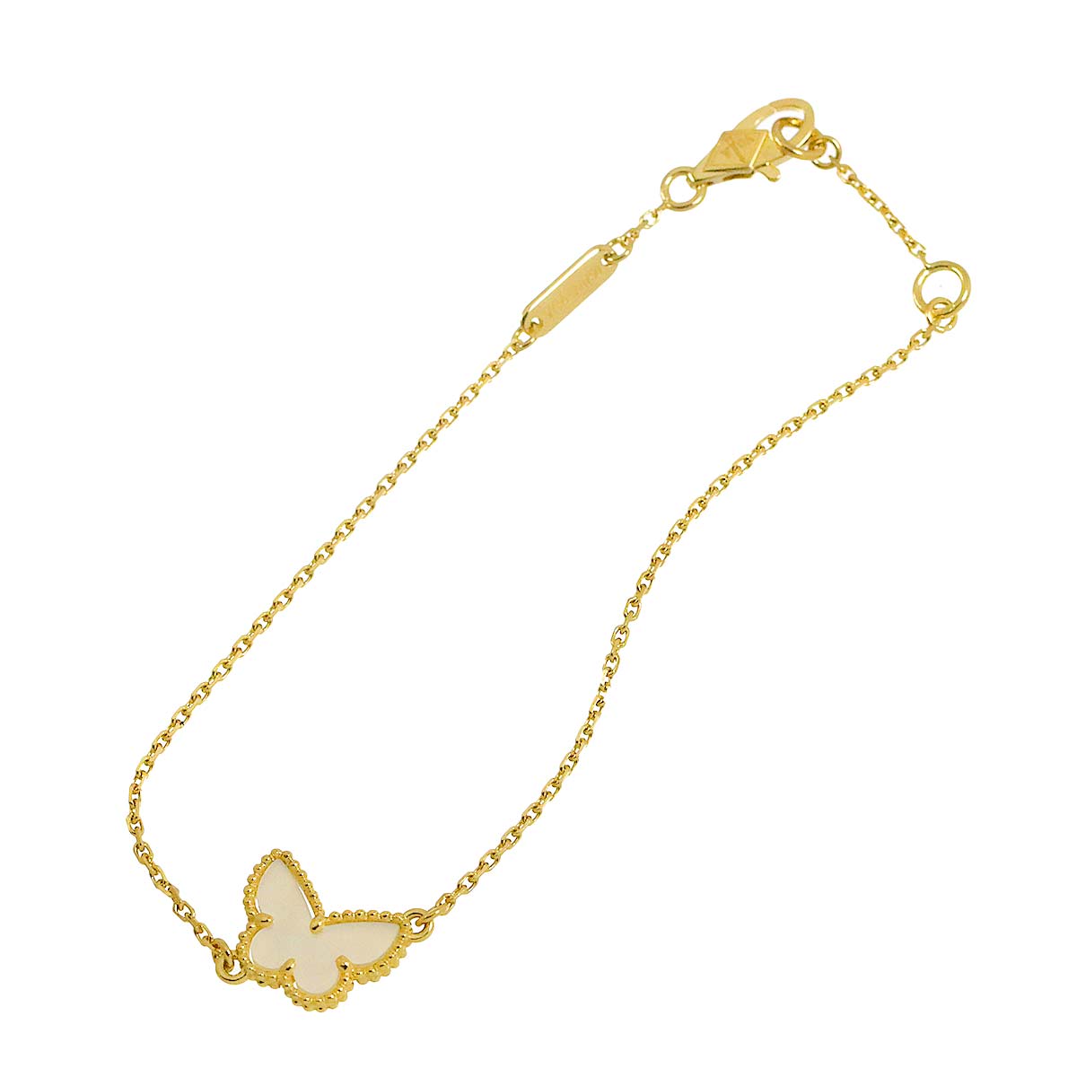 Sweet Papillon Mother of Pearl MOP Bracelet 18K YG 750