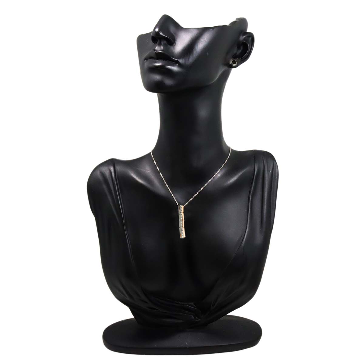 Diamond 0.14ct Necklace 18K White Gold Pink Gold 750