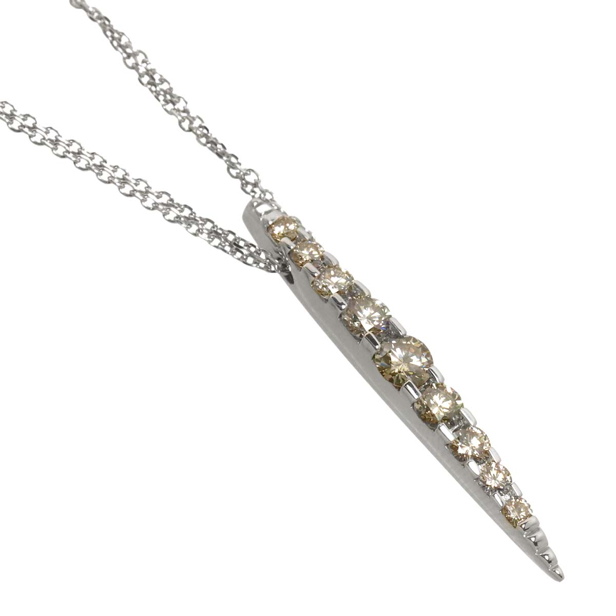 BrownDiamond 1.00ct Necklace 18K White Gold 750