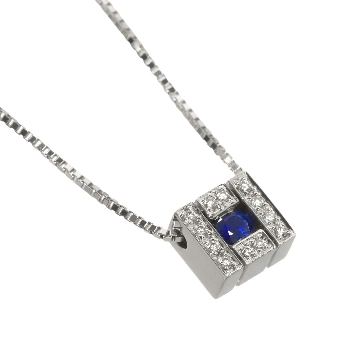 Belle Epoque Diamond Sapphire Necklace 18K WG 750