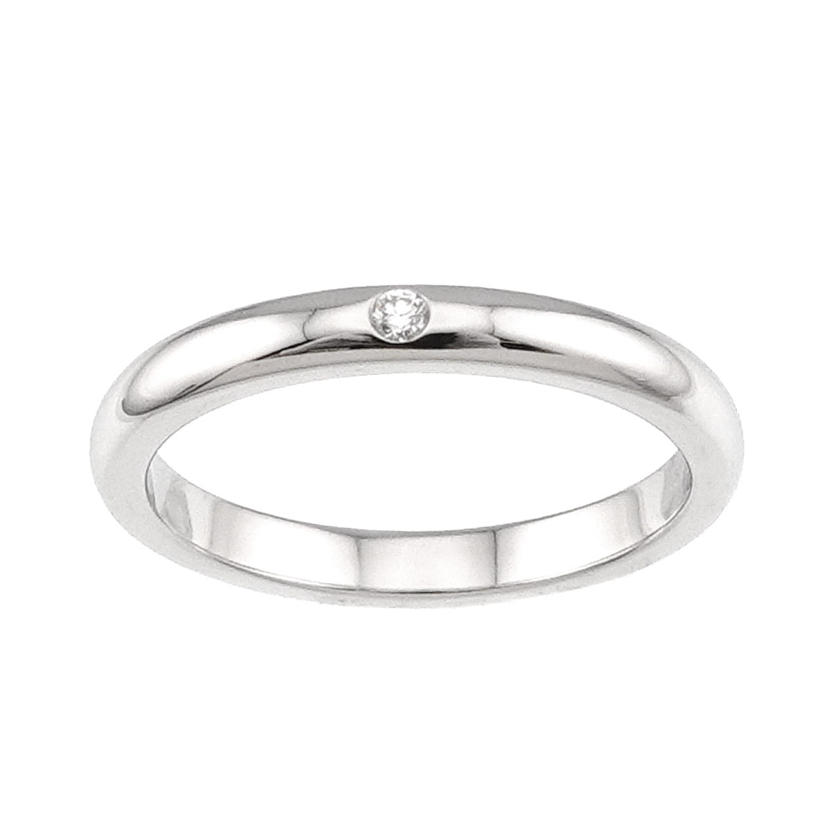 Stacking Band Ring Diamond 1P Platinum Size7.25-7.5(US)