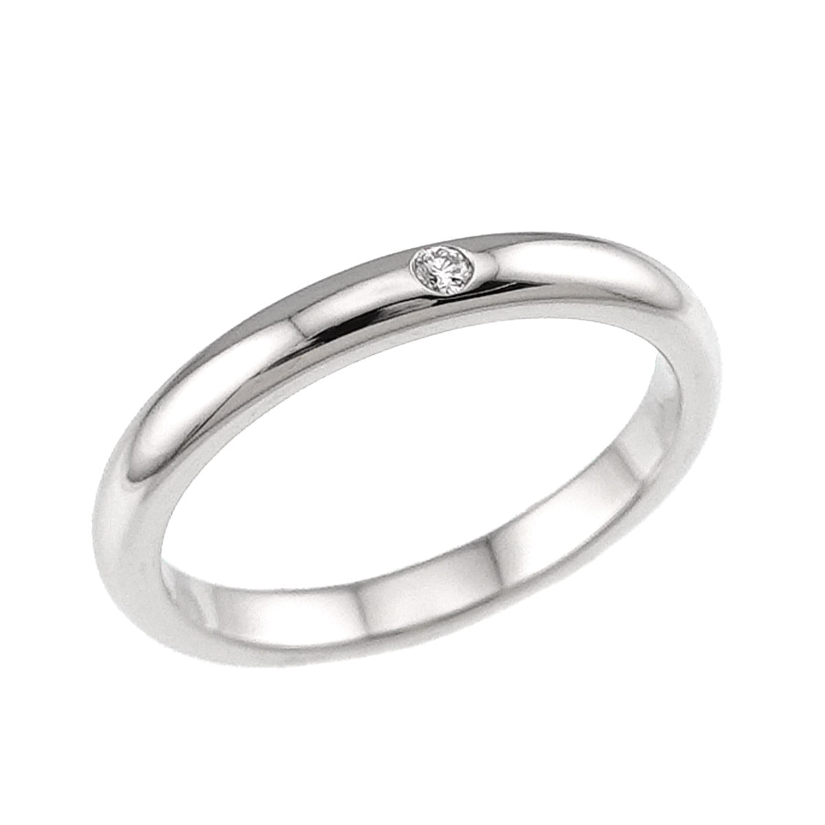 Stacking Band Ring Diamond 1P Platinum Size7.25-7.5(US)