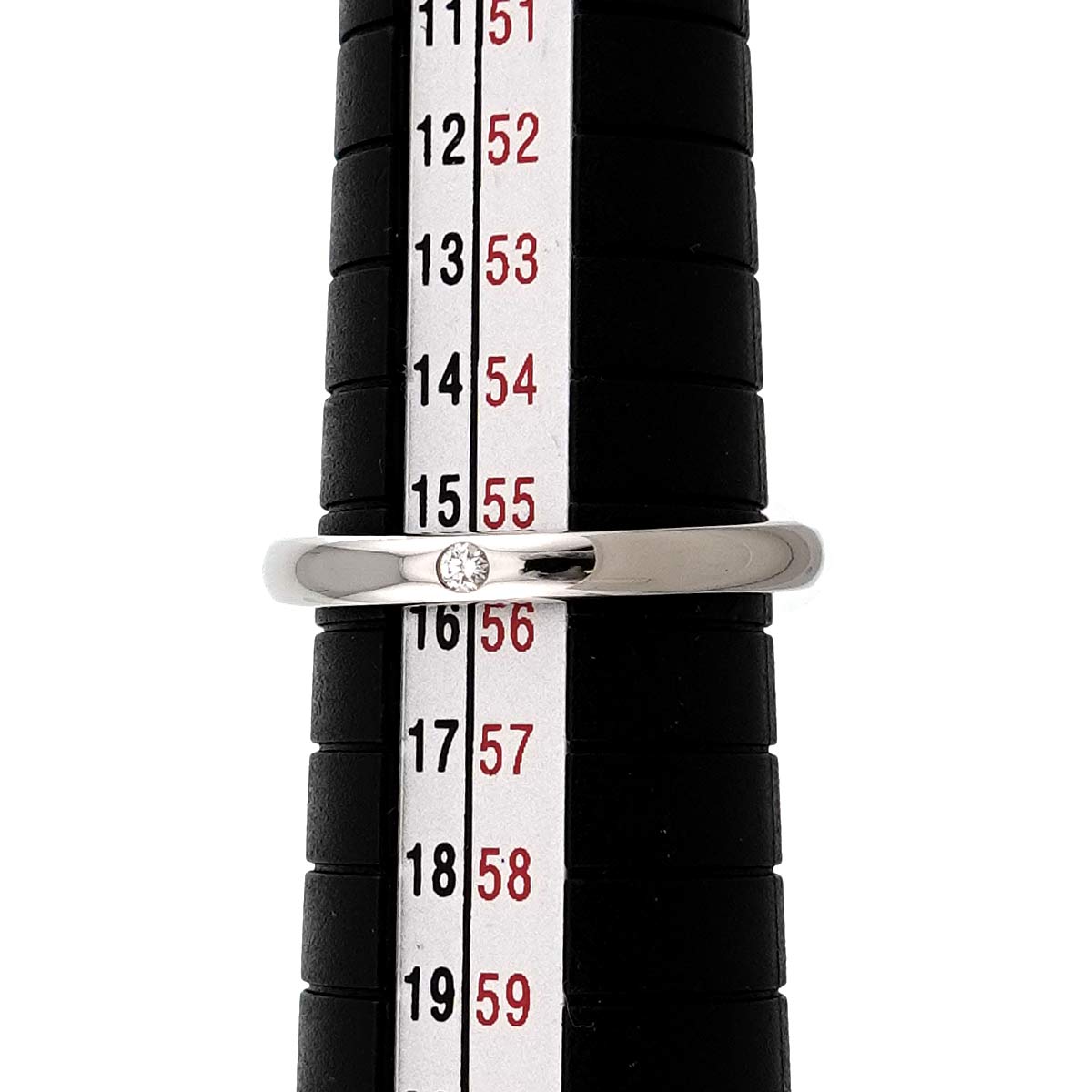 Stacking Band Ring Diamond 1P Platinum Size7.25-7.5(US)
