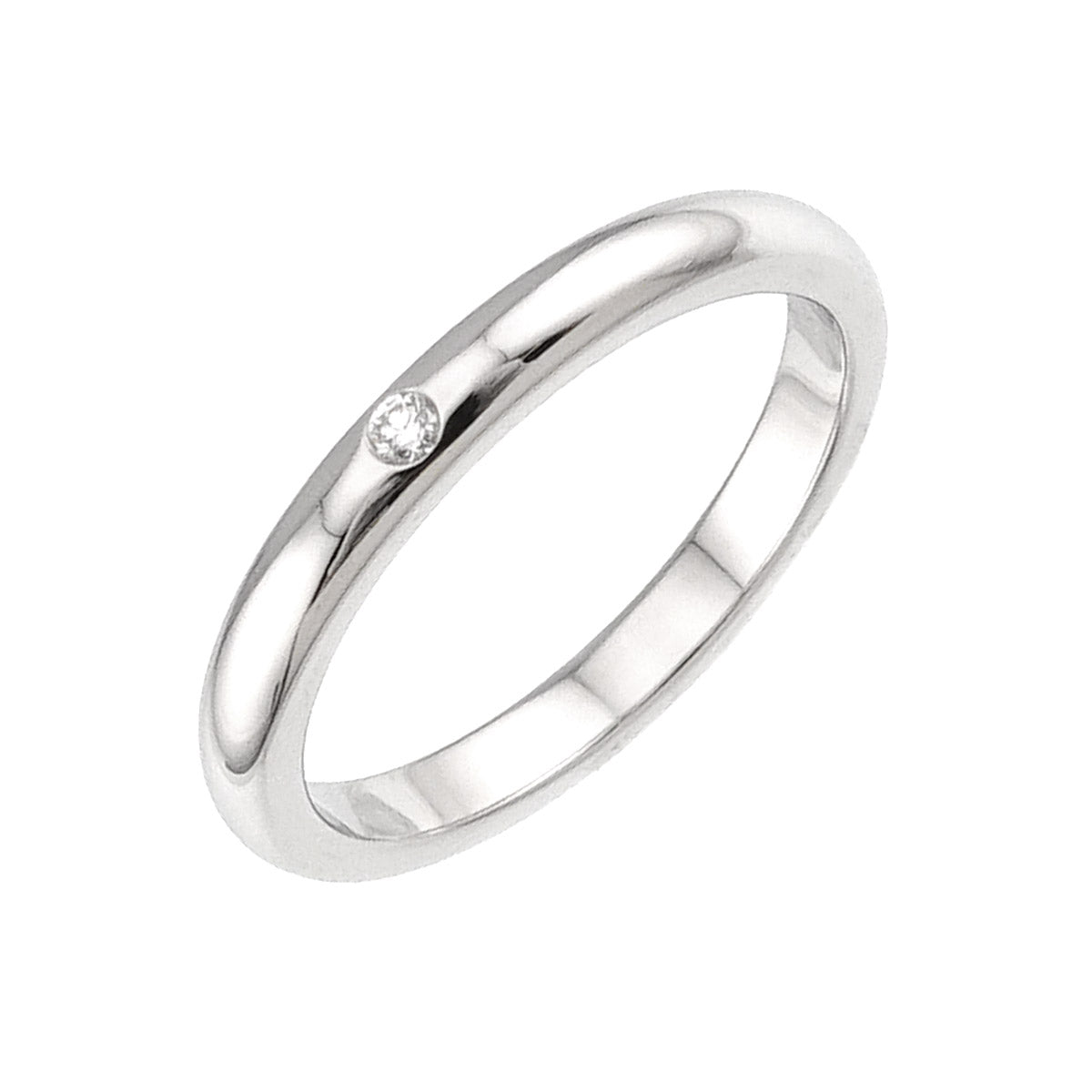 Stacking Band Ring Diamond 1P Platinum Size7.25-7.5(US)