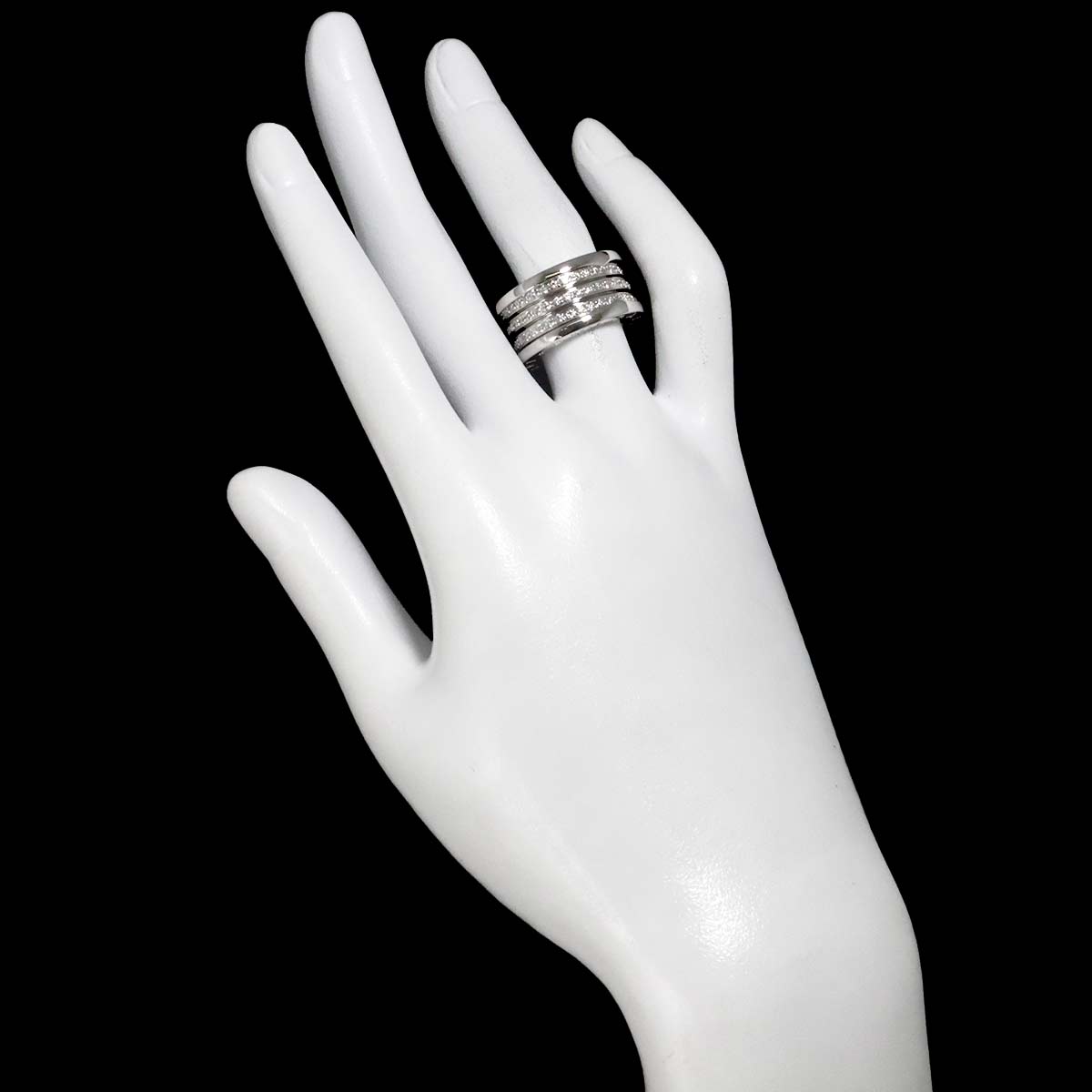 B-zero1 4Band Pave Diamond Ring 18K WG 750 size51 5.25(US)