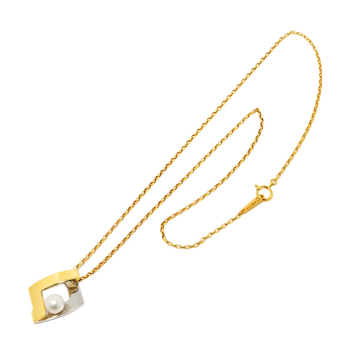 MIKIMOTO Akoya Pearl 6.0mm Necklace 18K Yellow White Gold 750