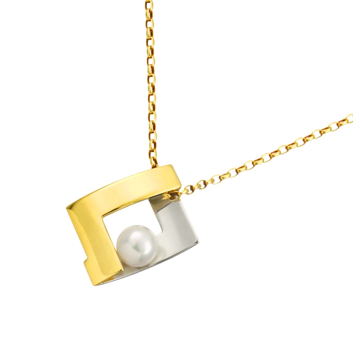 MIKIMOTO Akoya Pearl 6.0mm Necklace 18K Yellow White Gold 750