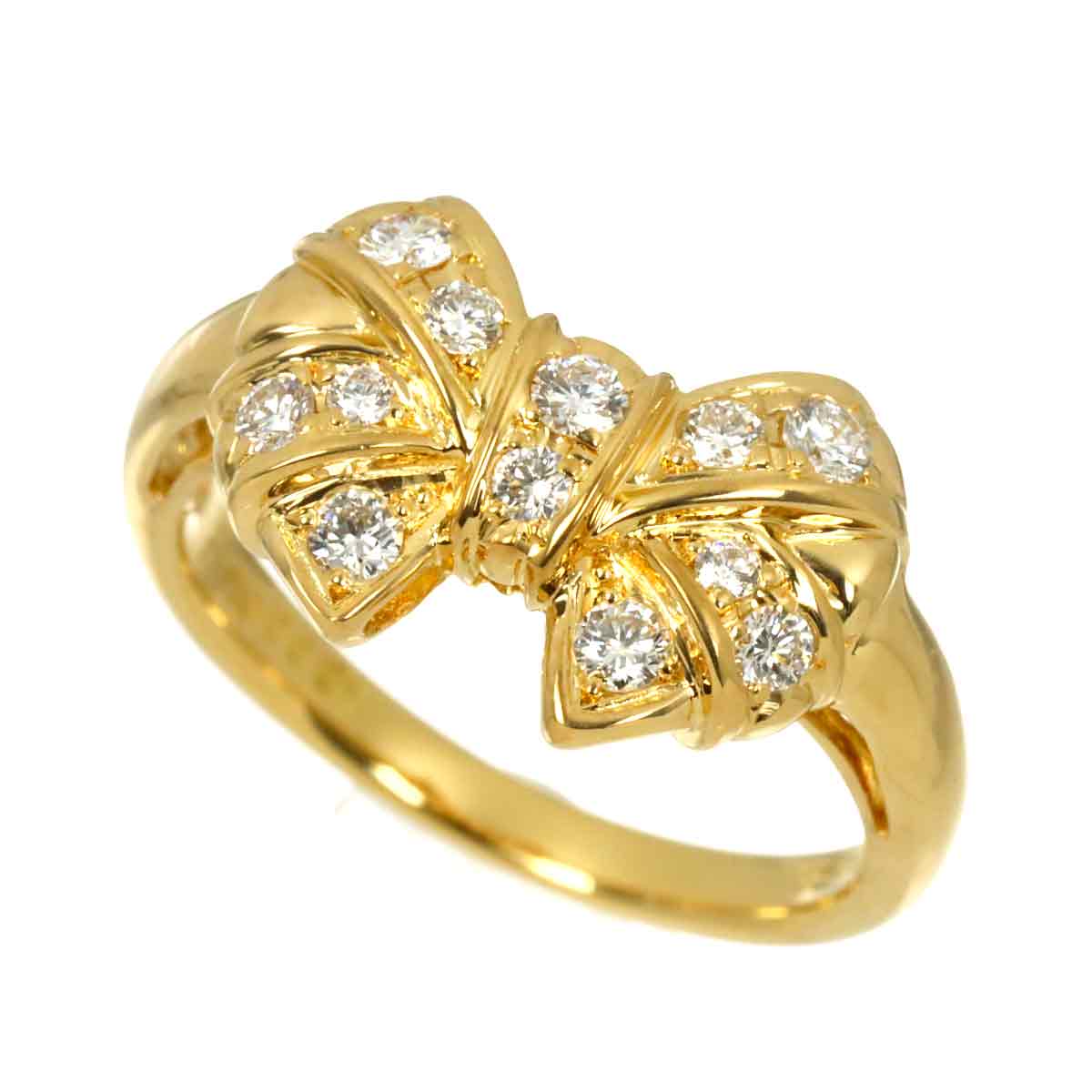 Diamond 0.27ct Ring 18K YG 750 Size5.25(US)
