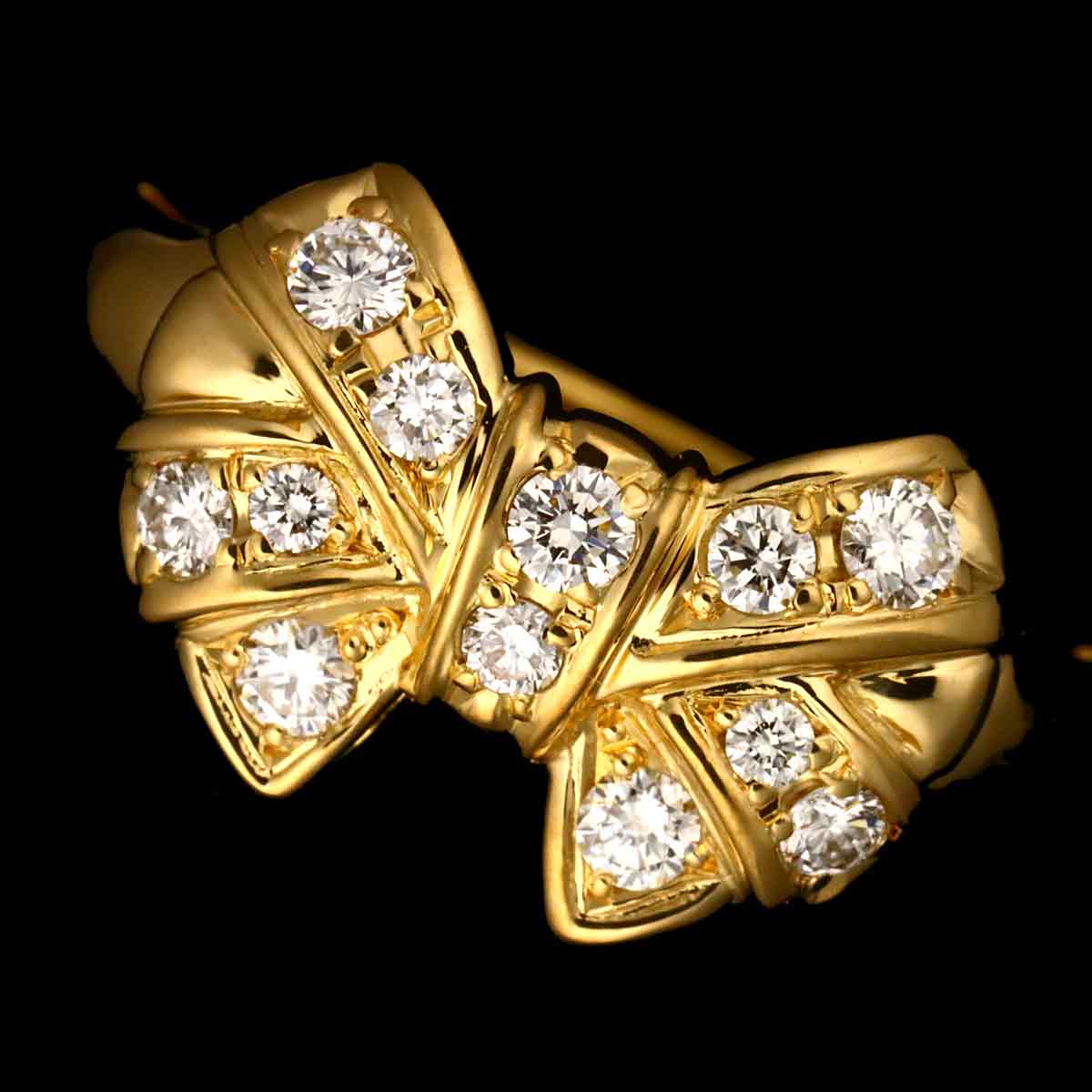 Diamond 0.27ct Ring 18K YG 750 Size5.25(US)