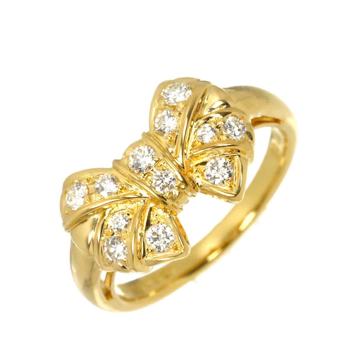 Diamond 0.27ct Ring 18K YG 750 Size5.25(US)