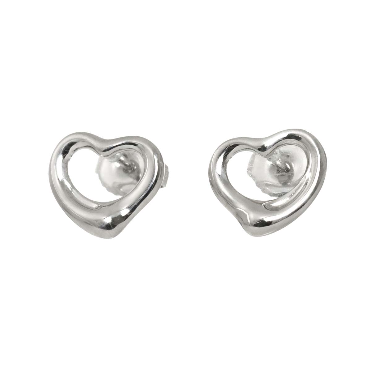 Open Heart Earrings Pierced Pt