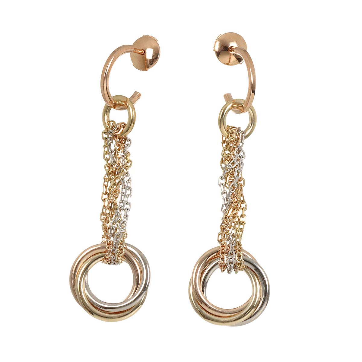Trinity Earrings Pierced 18K YG WG PG 750
