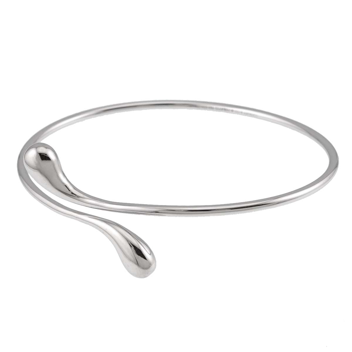 Double Teardrop Bangle Bracelet SV 925 Silver