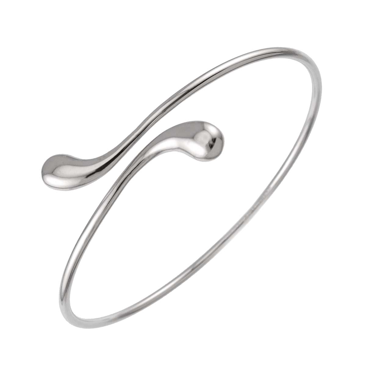 Double Teardrop Bangle Bracelet SV 925 Silver