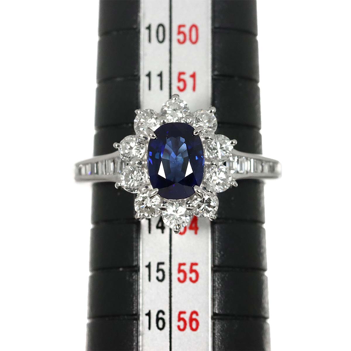 Sapphire 1.28ct Diamond 0.99ct Ring Platinum size6.25-6.5(US)