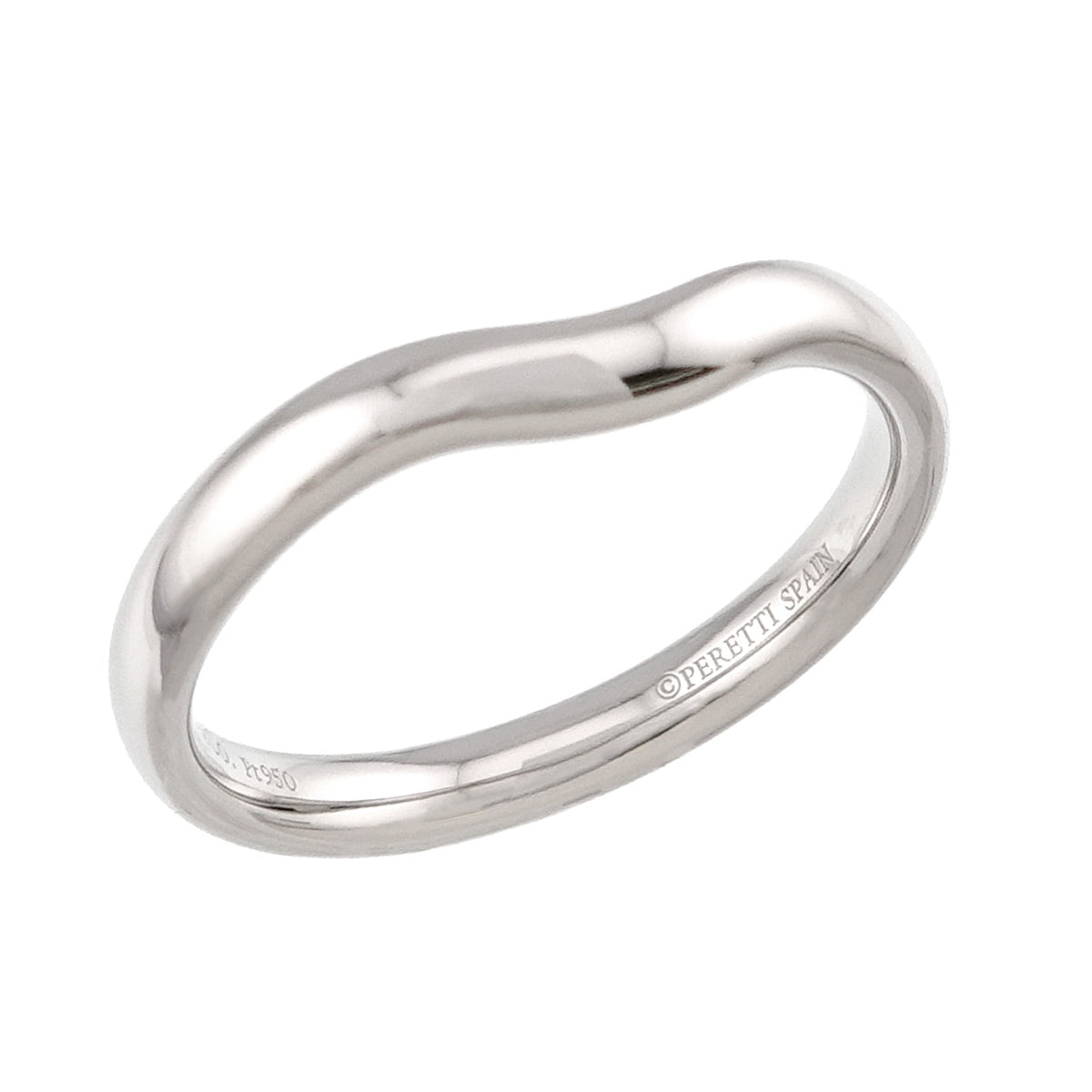 Wide Curved Band Ring Pt Platinum size8.75(US)