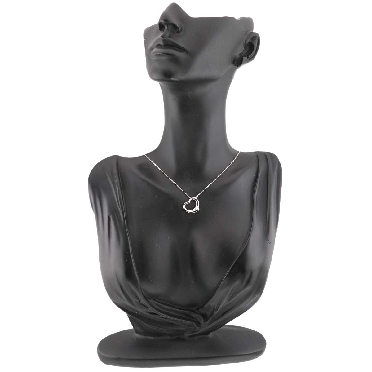 Open Heart Necklace Platinum