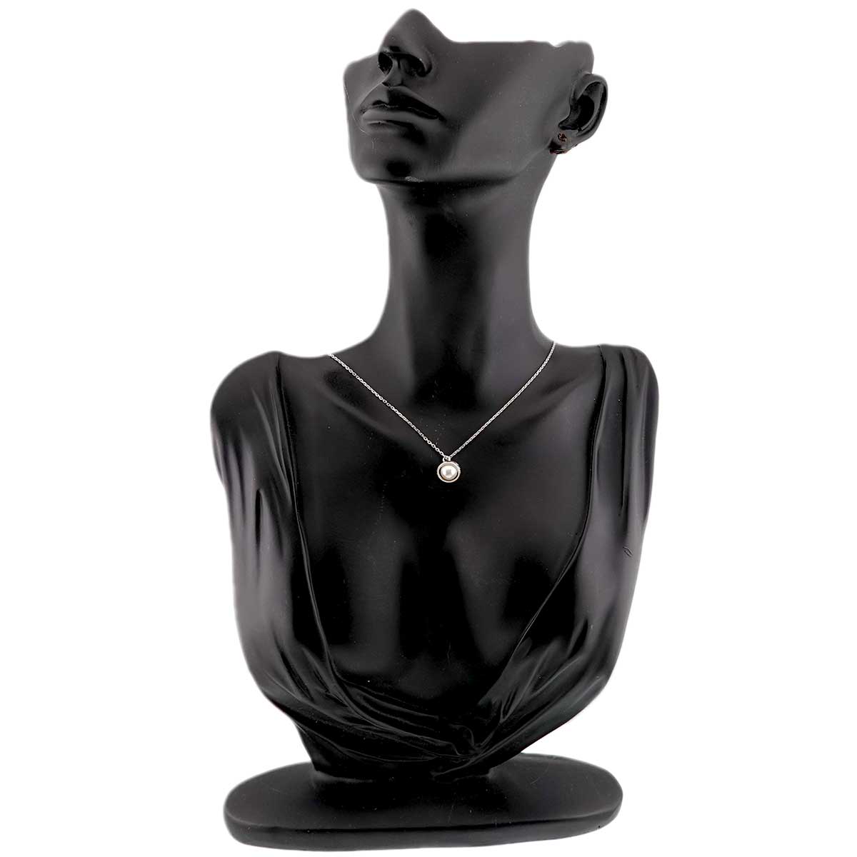 Akoya Pearl 6.5mm Diamond Necklace 18K White Gold 750