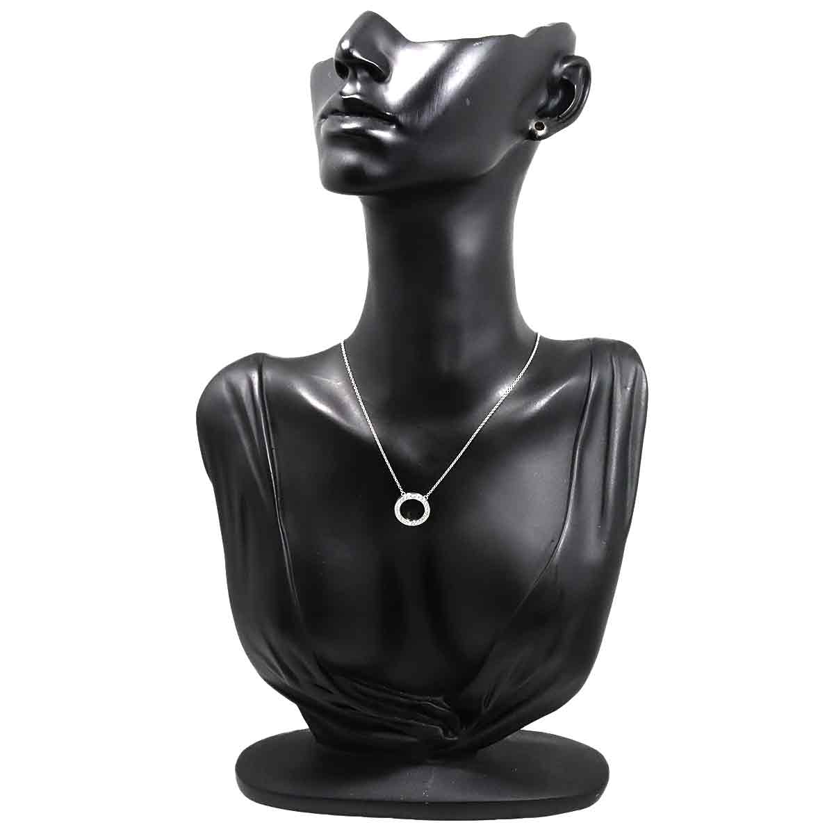 Open Circle Diamond Necklace Pt Platinum