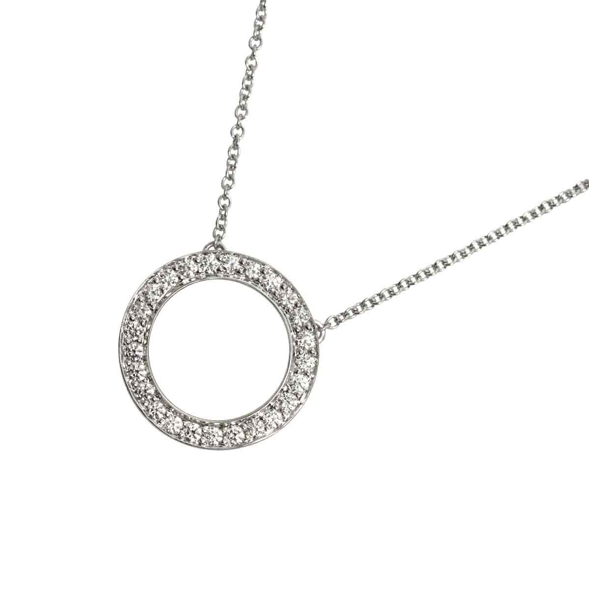 Open Circle Diamond Necklace Pt Platinum