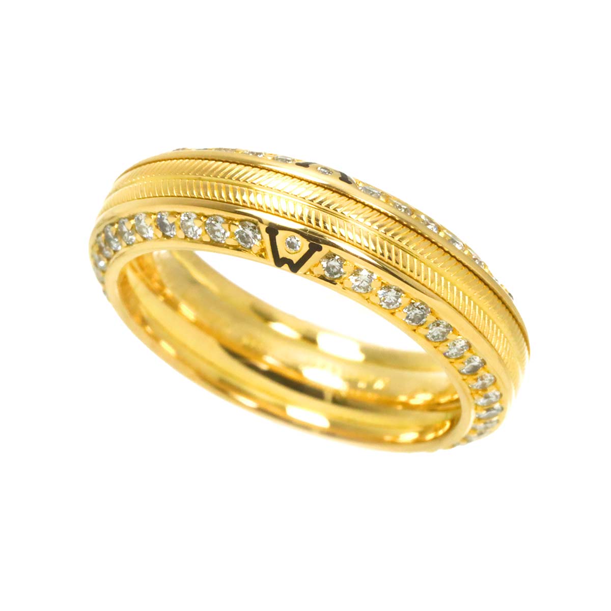 Diamond Ring 18K Yellow Gold 750 size48 4.5(US)