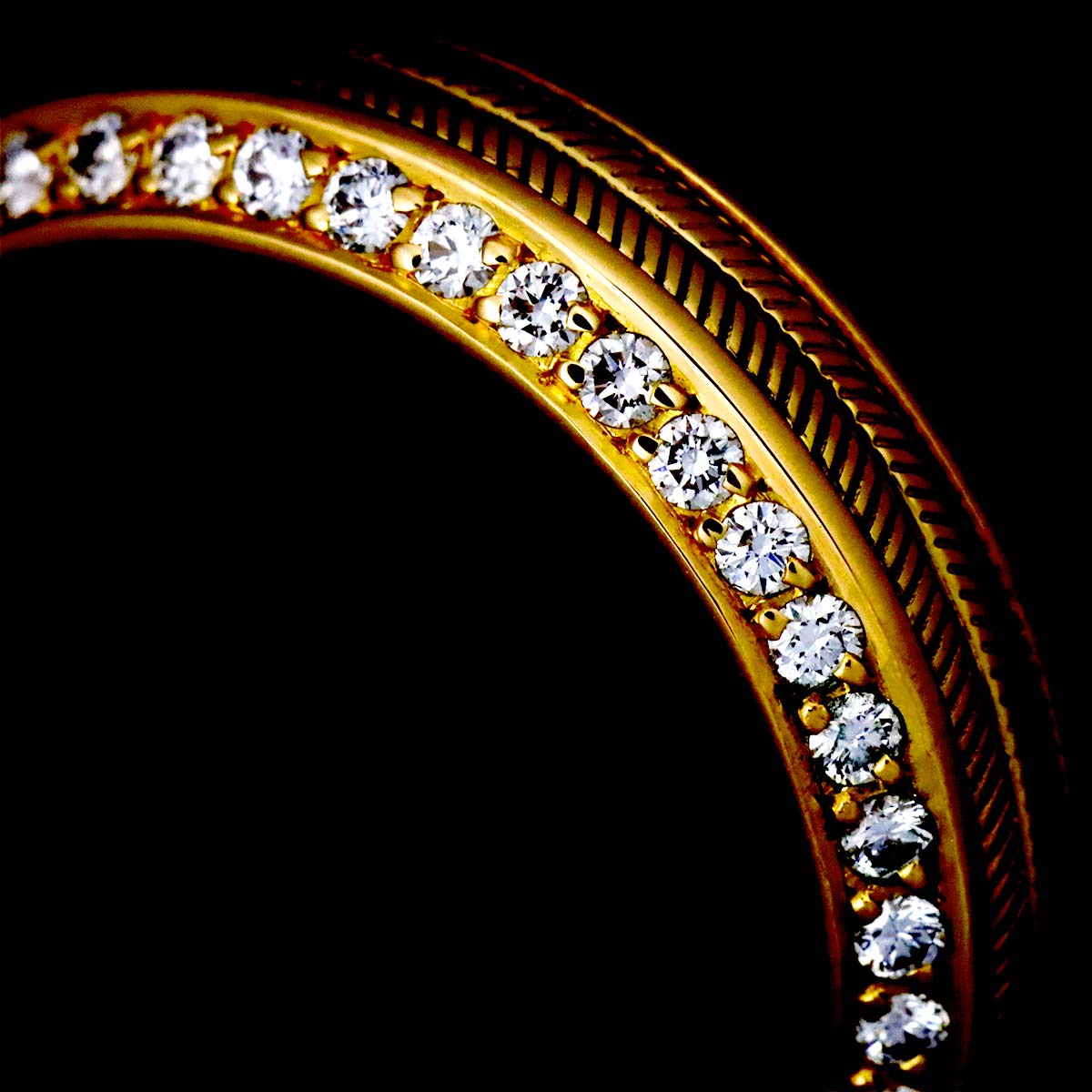 Diamond Ring 18K Yellow Gold 750 size48 4.5(US)