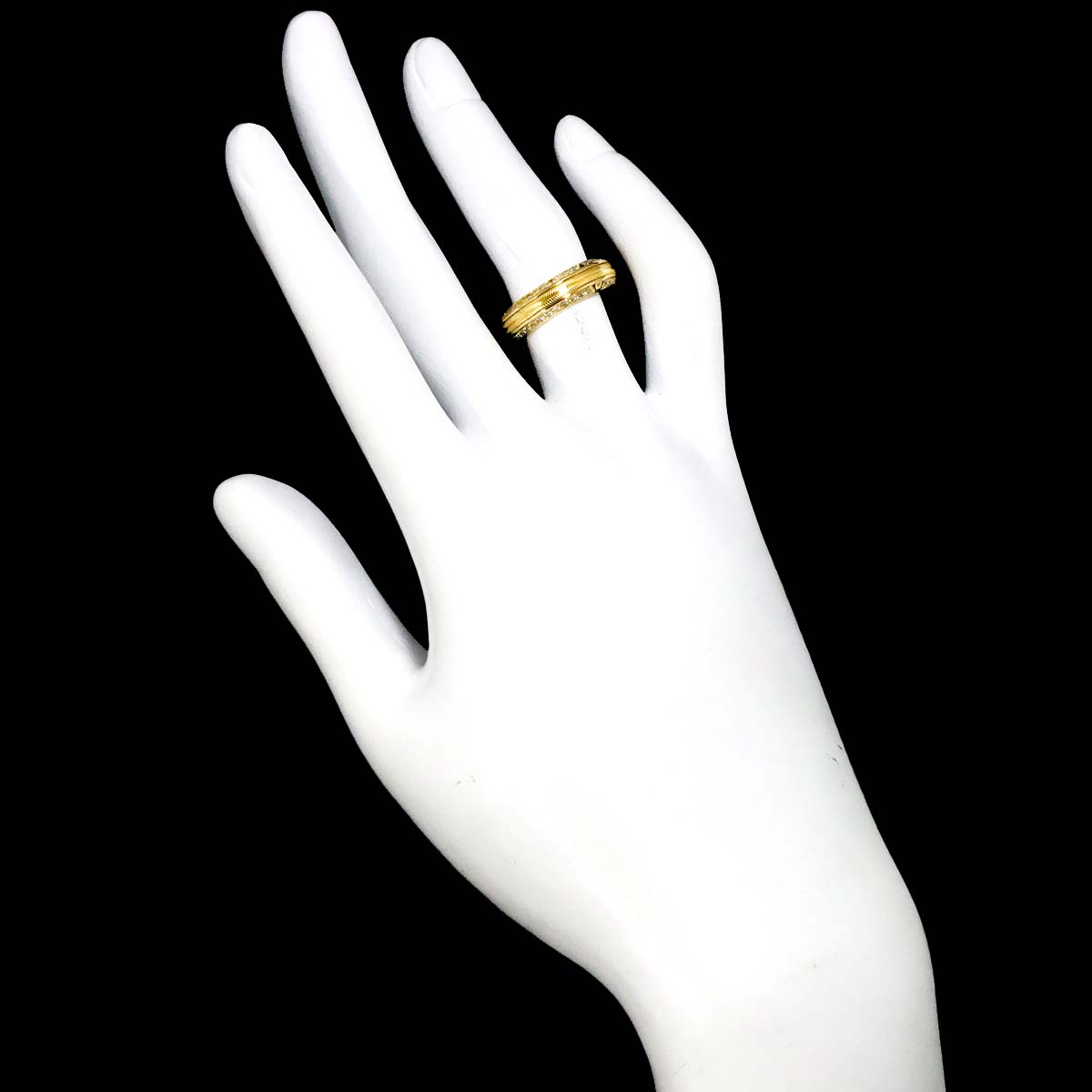 Diamond Ring 18K Yellow Gold 750 size48 4.5(US)