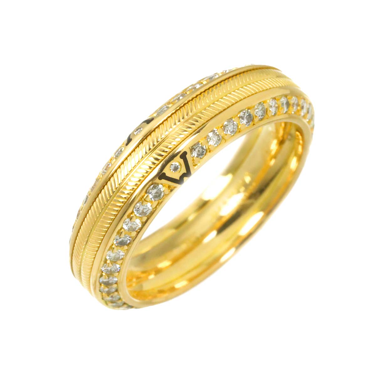 Diamond Ring 18K Yellow Gold 750 size48 4.5(US)