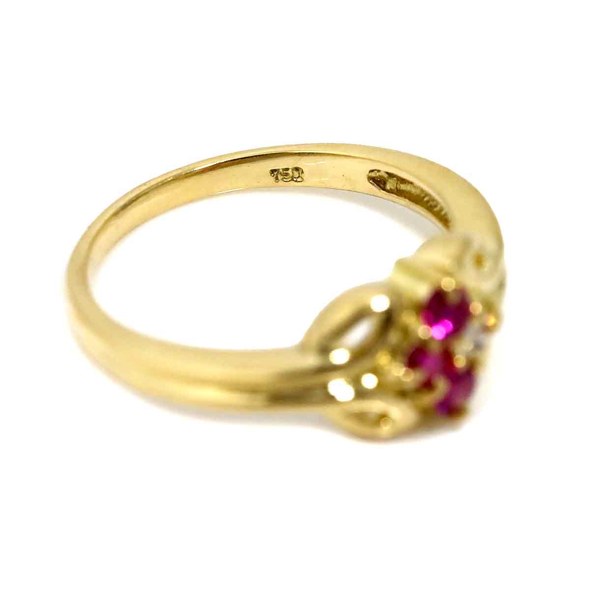Diamond Ring 18K YG 750 size5.75-6(US)