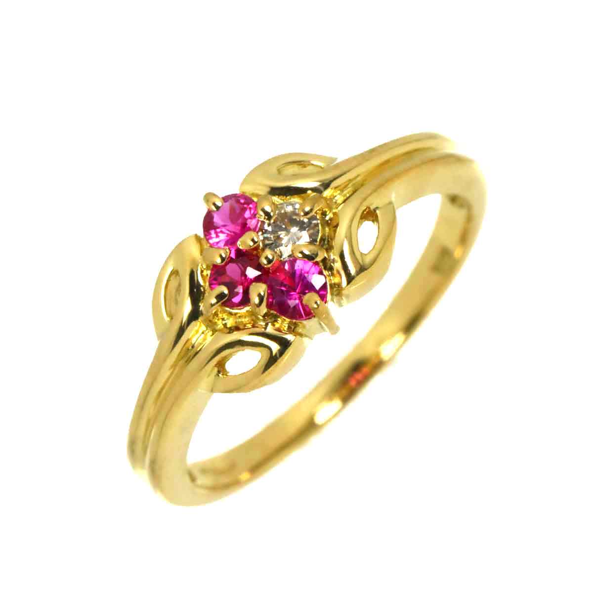 Diamond Ring 18K YG 750 size5.75-6(US)