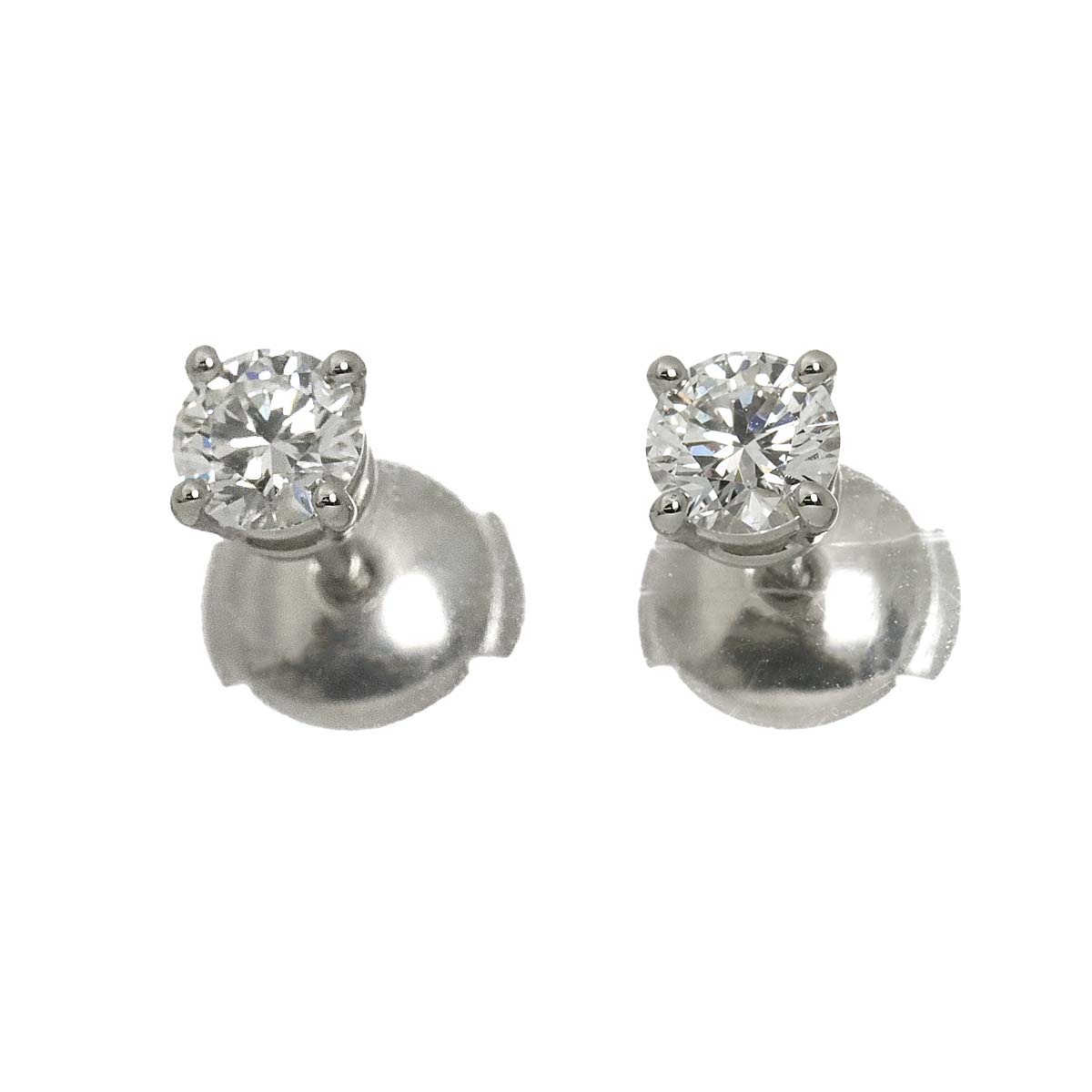 Diamond 0.39ctx2 F/VVS2/3EX Earrings Pierced Pt