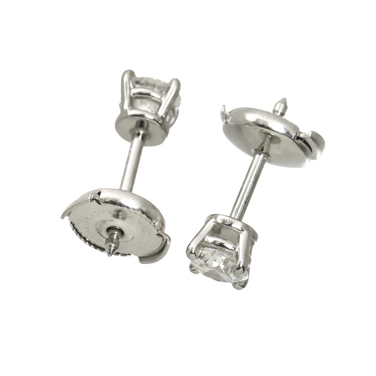 Diamond 0.39ctx2 F/VVS2/3EX Earrings Pierced Pt