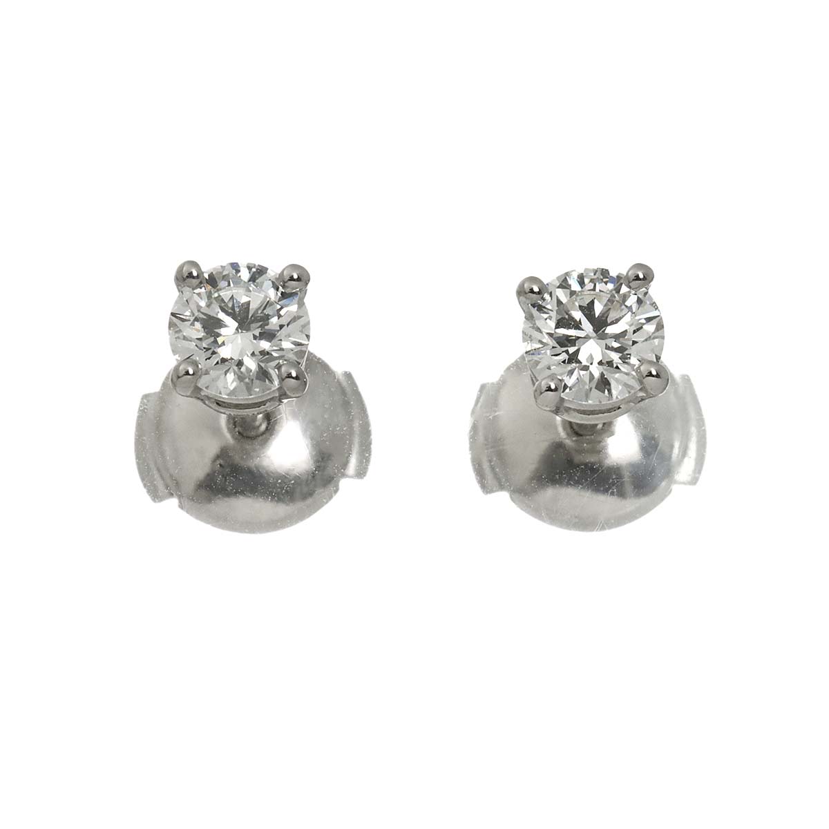 Diamond 0.39ctx2 F/VVS2/3EX Earrings Pierced Pt