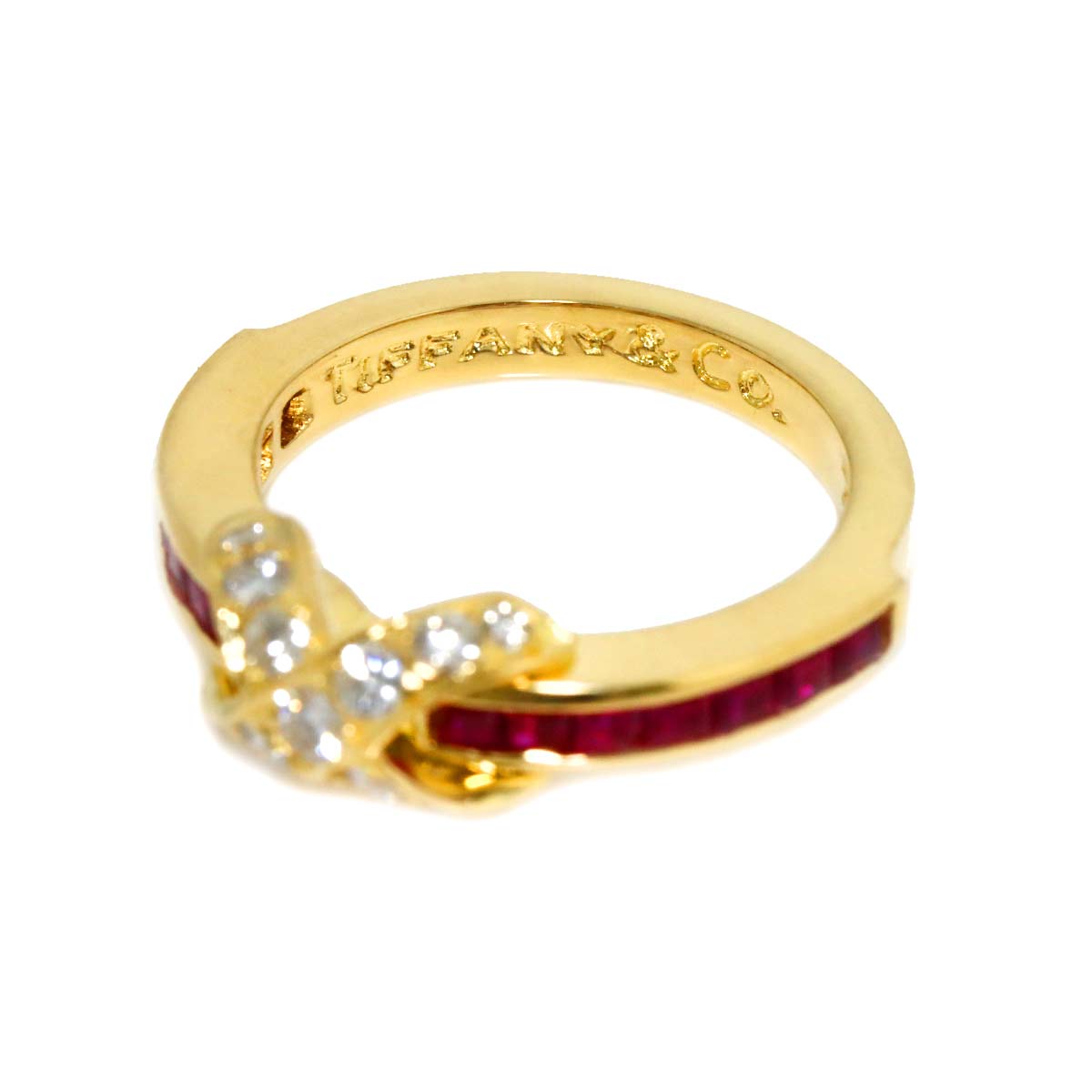 Signature Ruby Diamond Ring 18K YG 750 size4.5(US)
