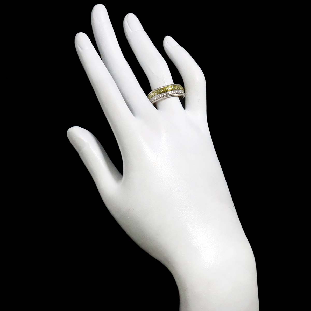 Diamond Ring 18K WG YG 750 Size6(US)