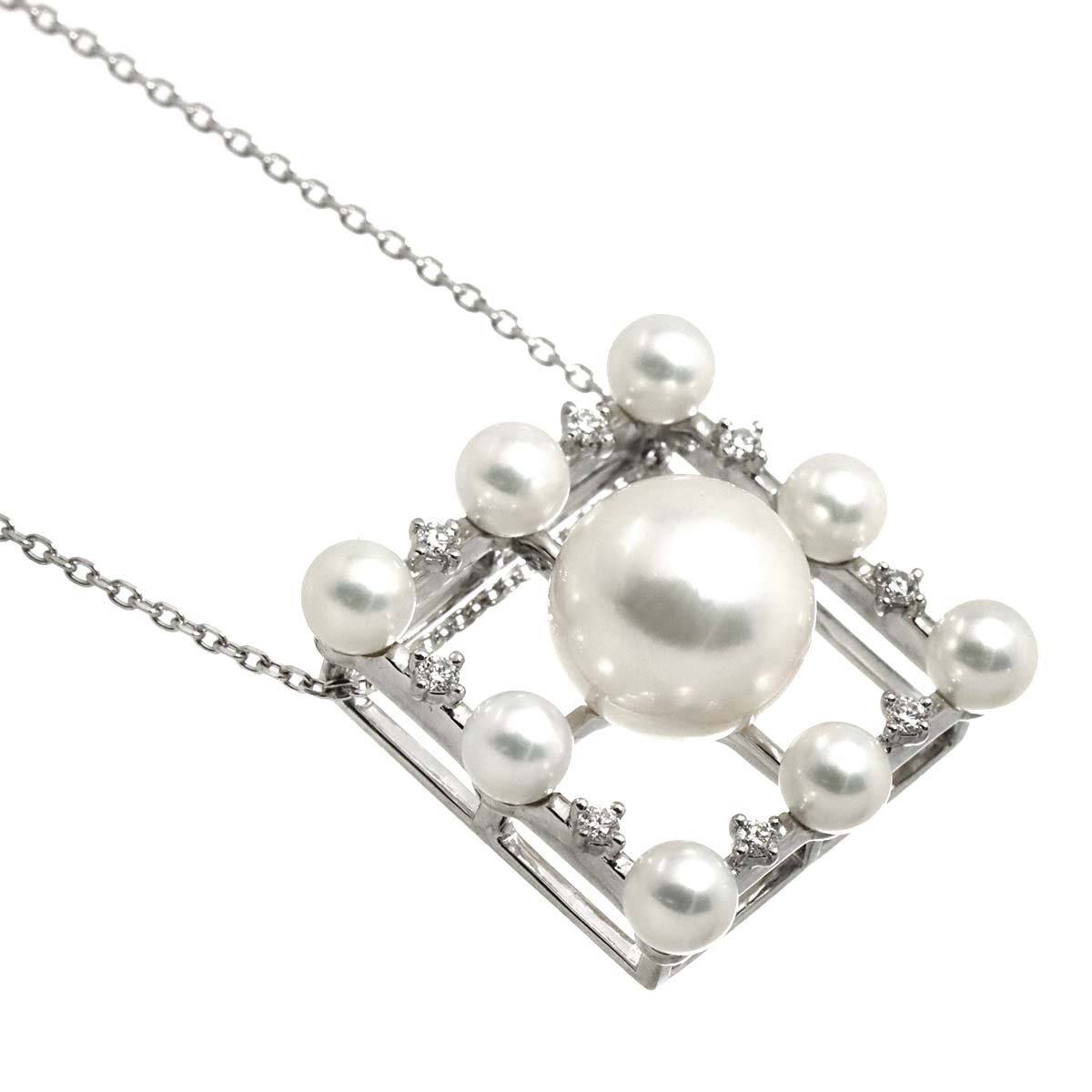 Akoya Pearl 9.5-4.1mm Necklace 18K WG 750