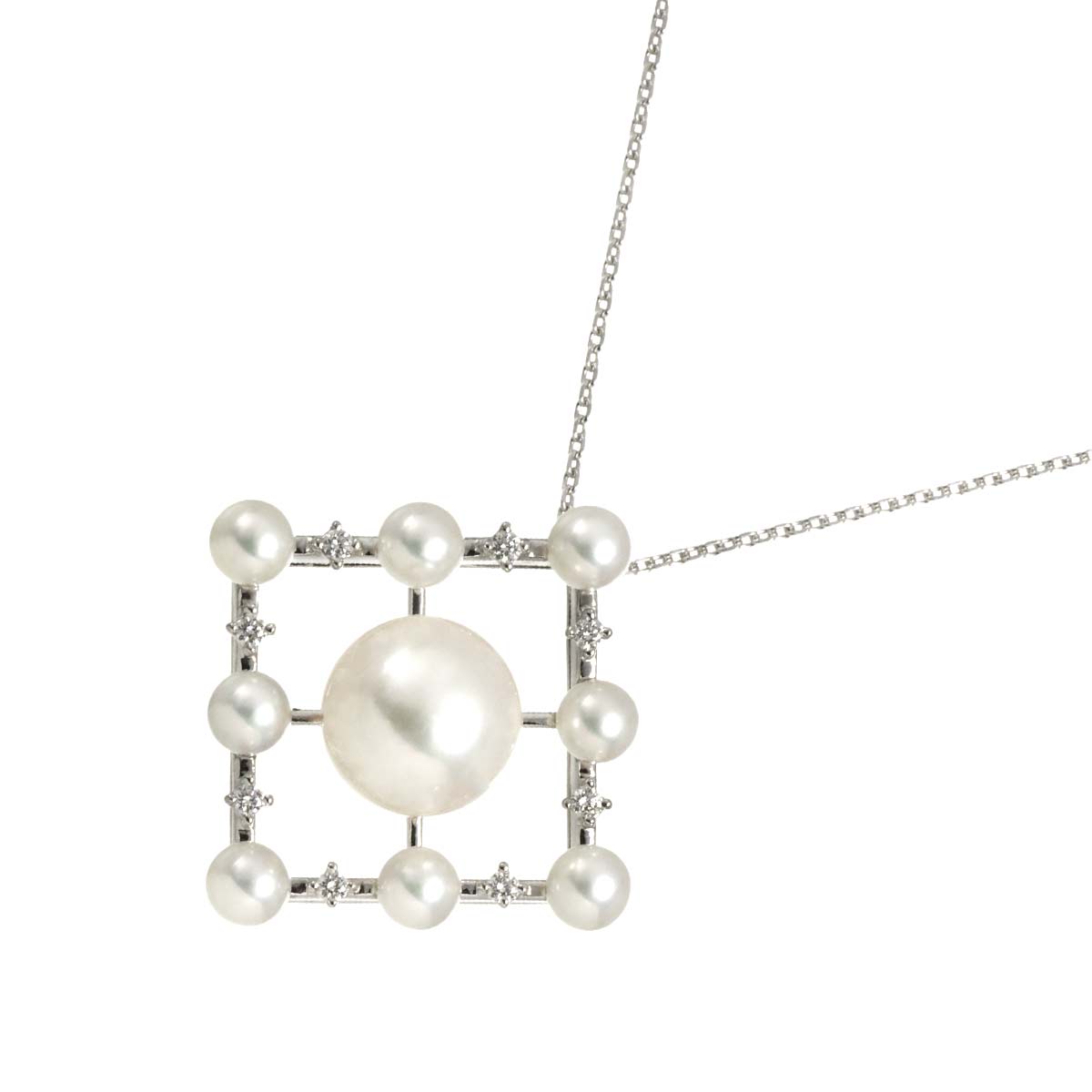 Akoya Pearl 9.5-4.1mm Necklace 18K WG 750