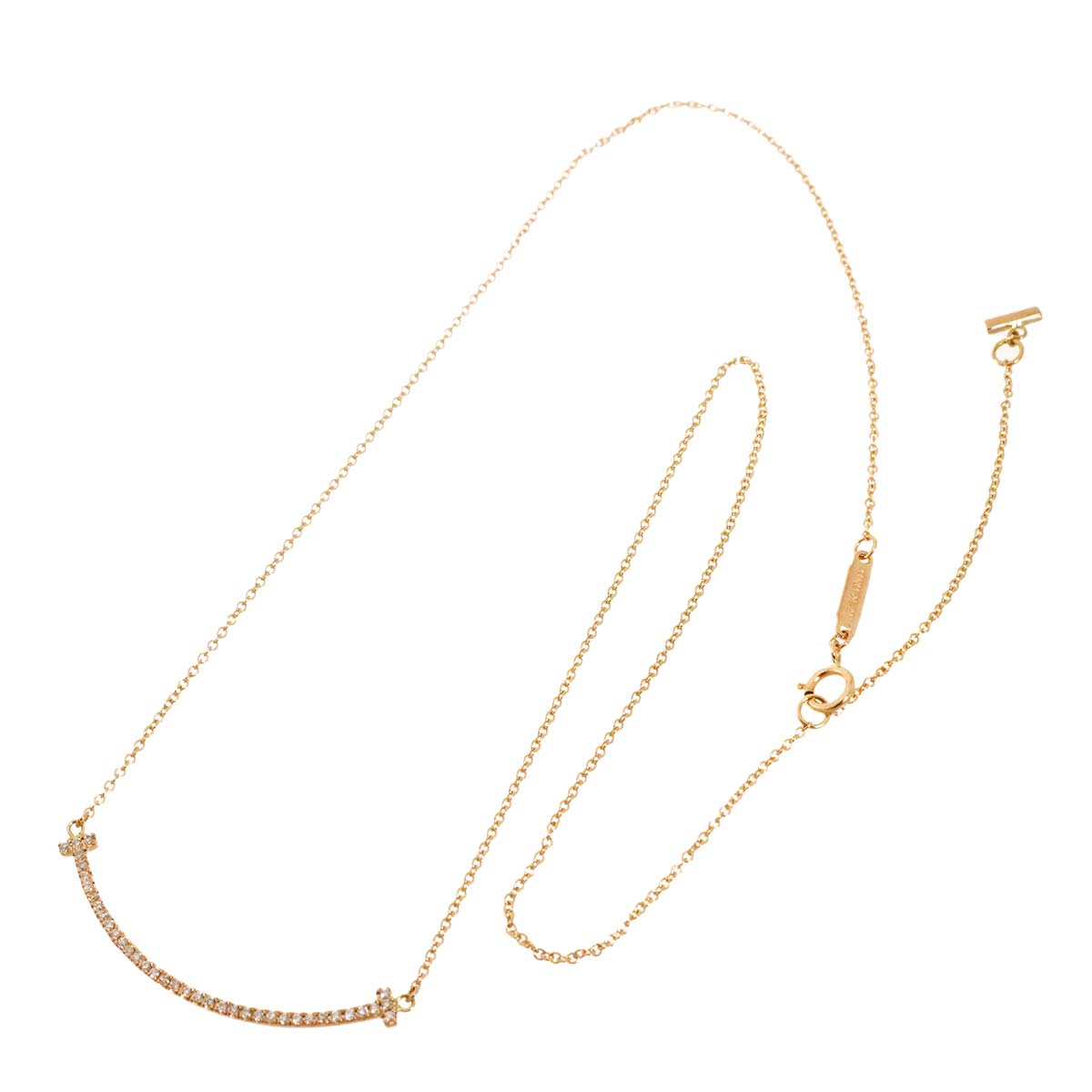 T Smile SM Diamond Necklace 18K Pink Gold 750