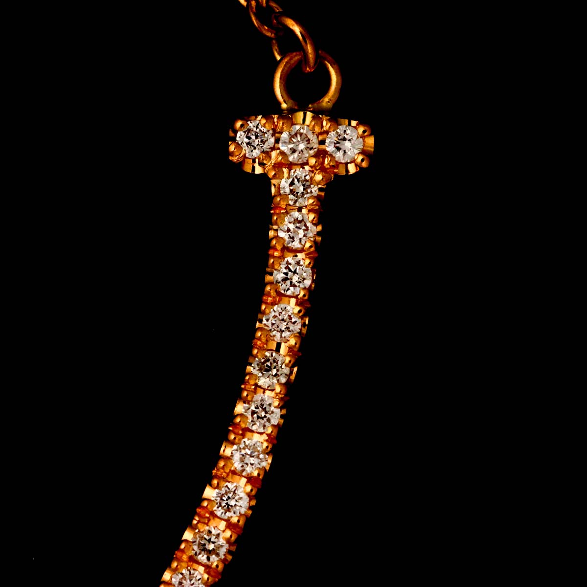 T Smile SM Diamond Necklace 18K Pink Gold 750