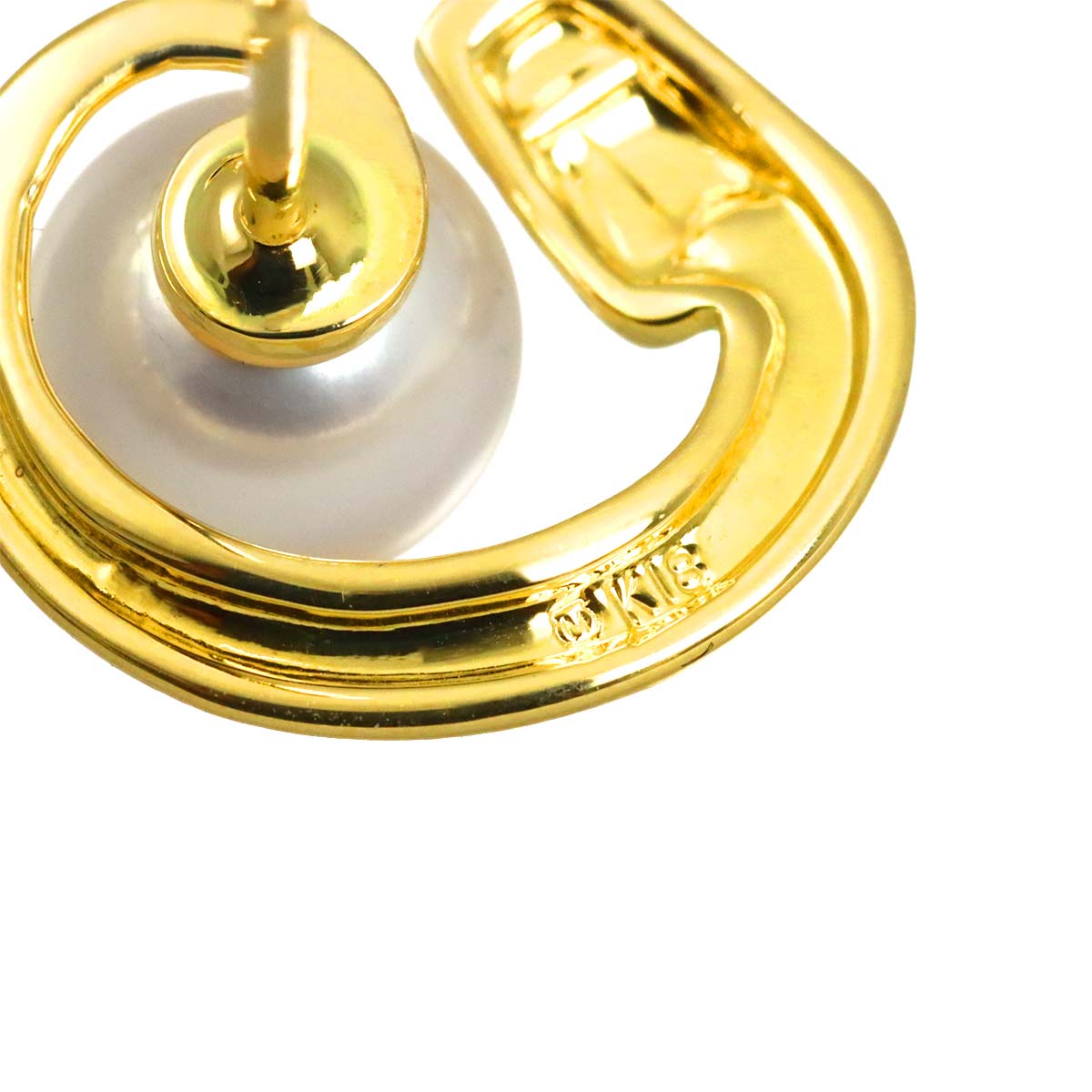 Akoya Pearl 6.8-6.7mm Earrings Pierced 18K YG 750