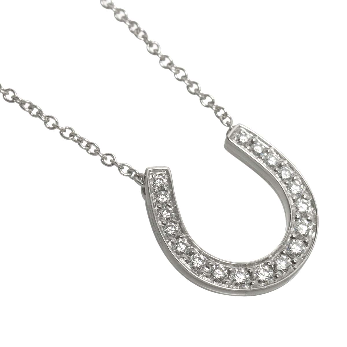 Horseshoe Diamond Necklace Platinum