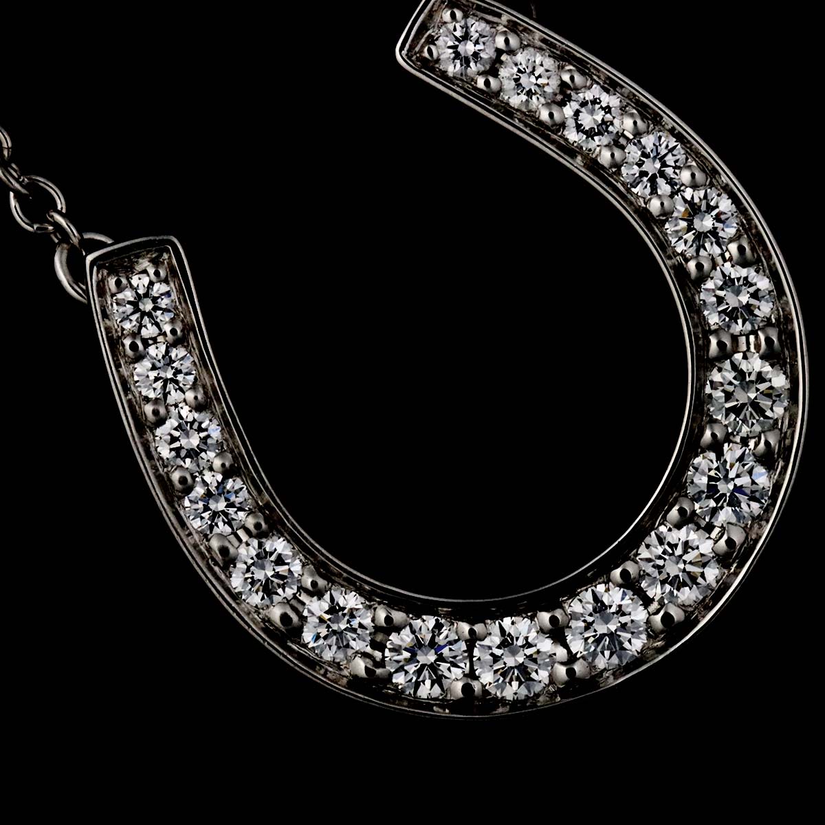 Horseshoe Diamond Necklace Platinum